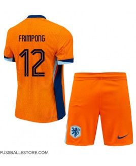 Günstige Niederlande Jeremie Frimpong #12 Heimtrikotsatz Kinder EM 2024 Kurzarm (+ Kurze Hosen)